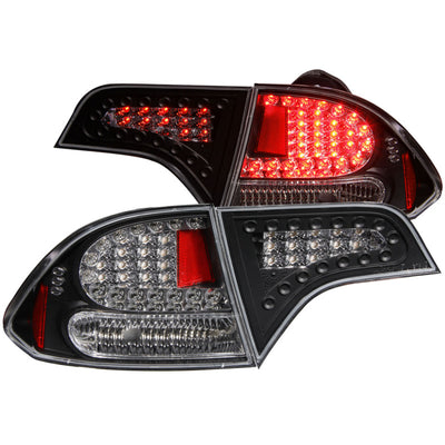 Black LED Taillights<br> 06-11 Honda Civic