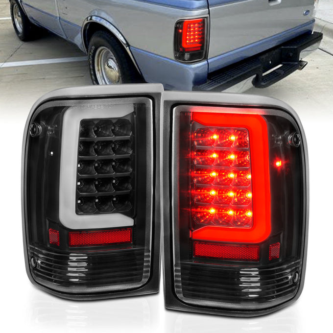 Black Housing LED Taillights <br> 93-97 Ford Ranger