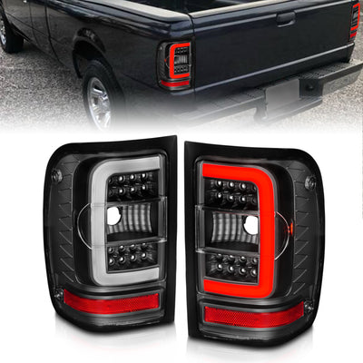Black Housing LED Tail Lights w/Light Bar <br>01-11 Ford Ranger