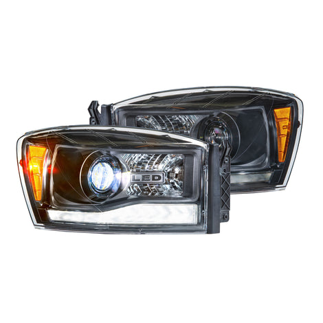 XB Hybrid LED Headlights (Pair/ASM) <br>06-08 Dodge Ram
