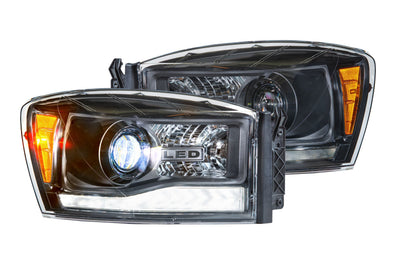 XB Hybrid LED Headlights (Pair/ASM) <br>06-08 Dodge Ram