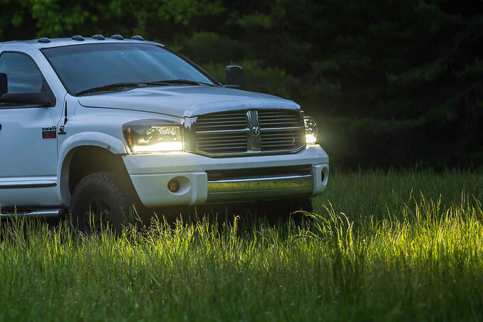 XB Hybrid LED Headlights (Pair/ASM) <br>06-08 Dodge Ram