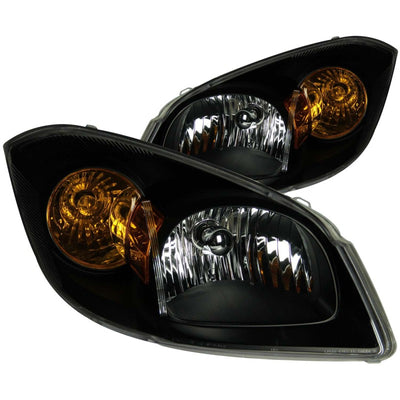 Black Crystal Headlights <br> 05-10 Chevy Cobalt, 07-09 Pontiac G5