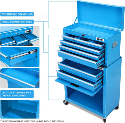 2-in-1 Combination Roller Cabinet <br> w/ Removable Upper Tool Box (Blue)