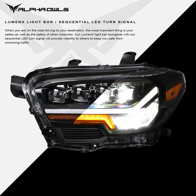 Quad-Pro Series LED Projector Headlights <br> 16-22 Toyota Tacoma
