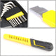 16 Pcs Hand Tool Kit - Plier Adjustable Wrench Magnetic Level Tape Measure (Yellow)