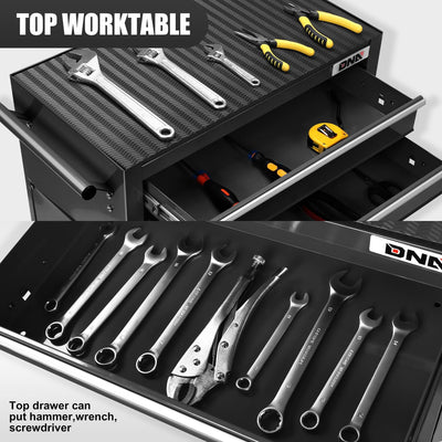 2-in-1 Combination Roller Cabinet <br> w/ Removable Upper Tool Box (Black)