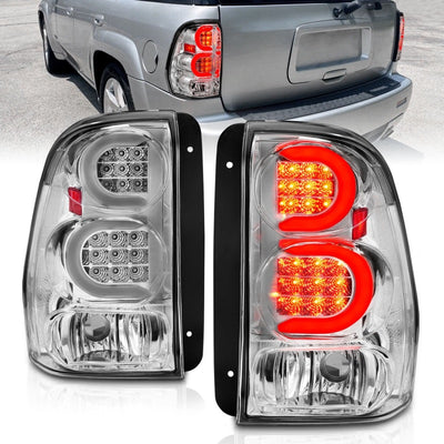 Chrome Housing LED Tail Lights w/Light Bar <br>02-09 Chevy Trailblazer