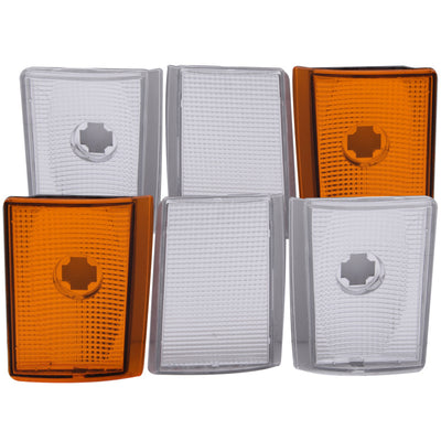 6pcs 4 Crystal Chrome/2 Crystal Amber Corner Lights <br> 88-93 Chevy GMC C/K1500, 2500, 3500