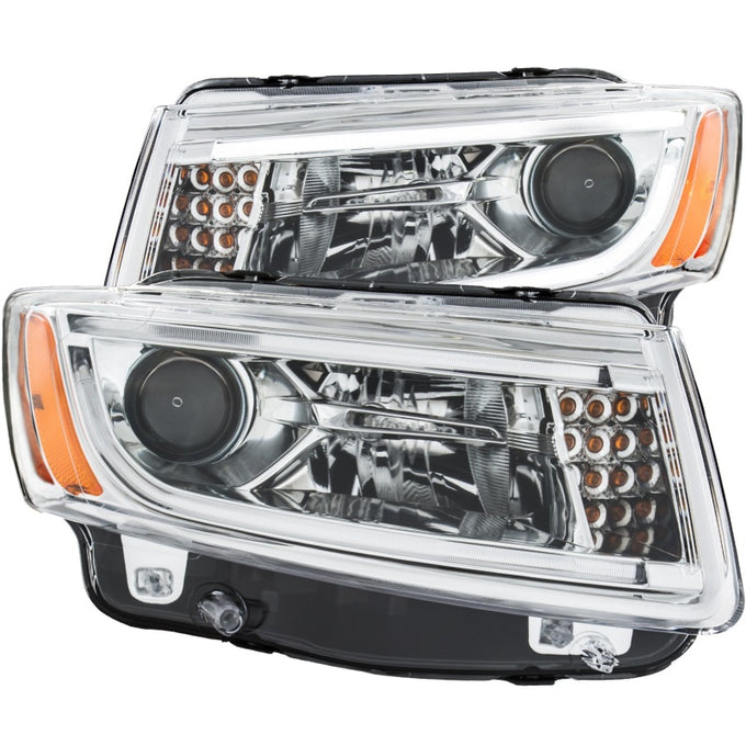 Chrome Projector Headlights Plank Style Design <br> 14-15 Jeep Grand Cherokee