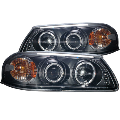 Black LED Halo Projector Headlights <br> 00-05 Chevy Impala