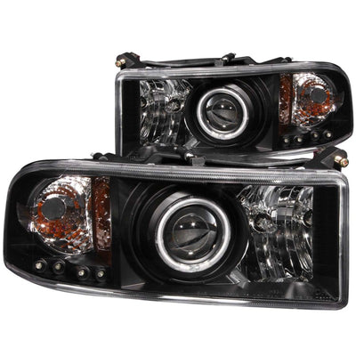 Black Projector Halo Headlights <br>94-01 Dodge Ram 1500 2500 3500