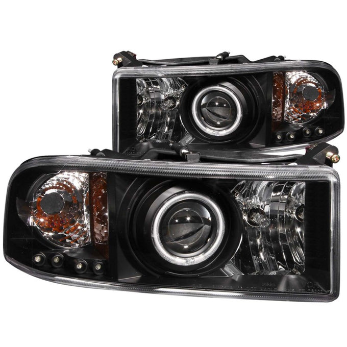 Black Projector Halo Headlights <br>94-01 Dodge Ram 1500 2500 3500