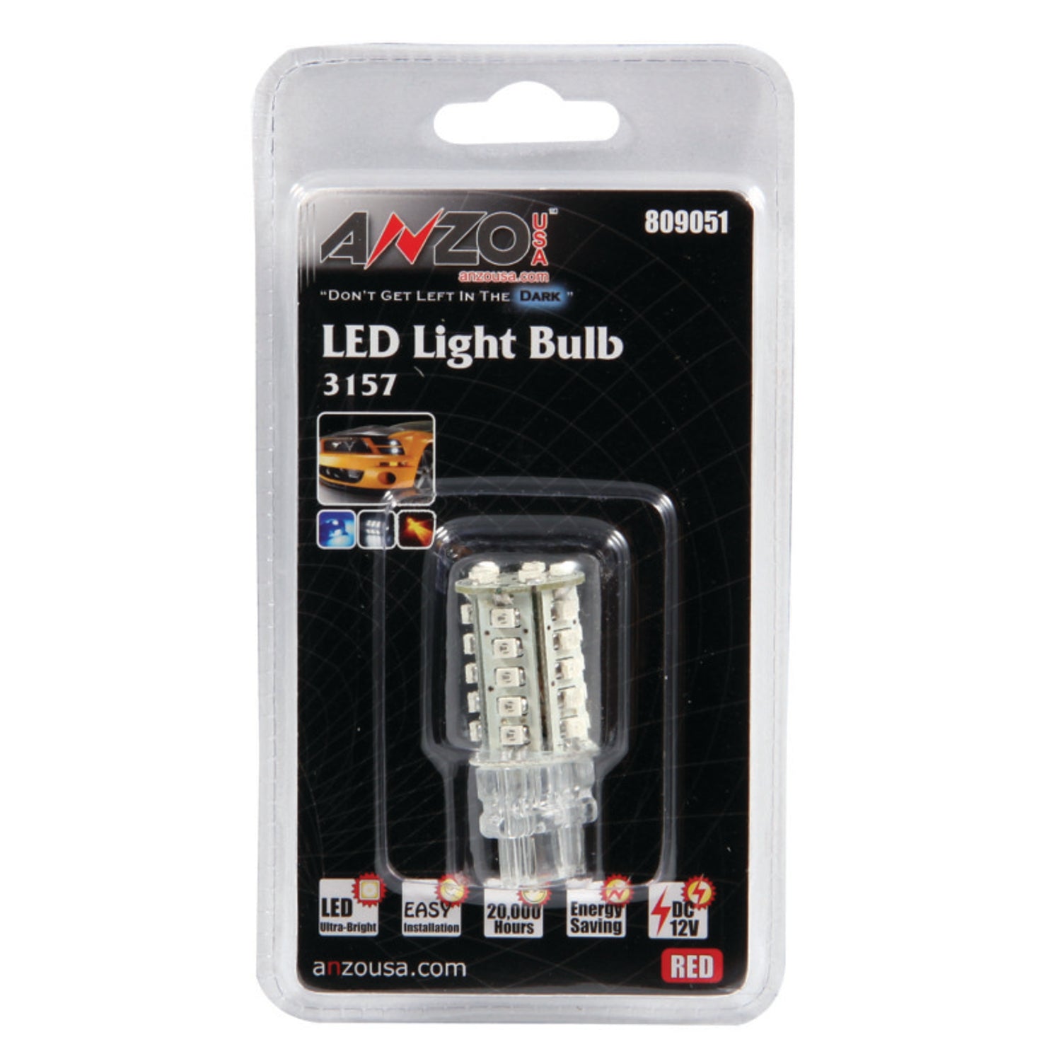 LED Bulbs 3157 Red-30 LEDs 2in Tall<br> Universal