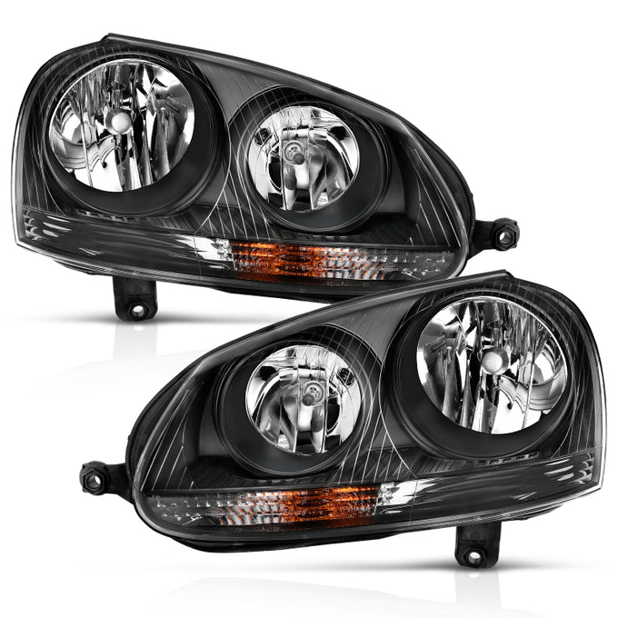 Black Crystal Headlights <br> 06-09 Volkswagen Us Rabbit