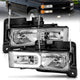 Chrome LED DRL Crystal Headlights<br> 99-00 Cadillac Escalade