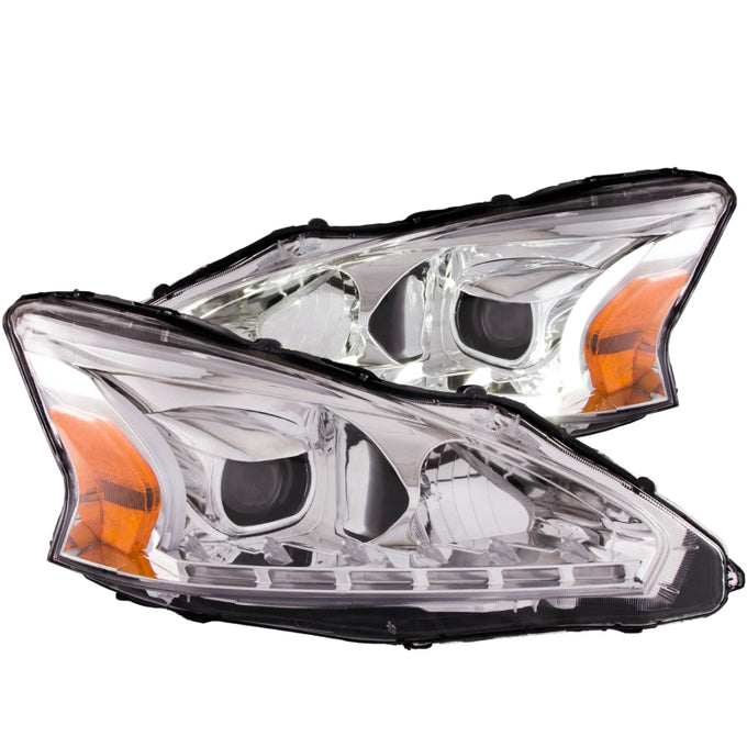 Chrome Plank Style LED Projector Headlights<br> 13-14 Nissan Altima