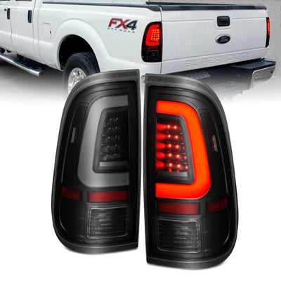 Black Housing Smoke Lens LED Tail Lights<br> 08-16 Ford F-250/350/450 Super Duty