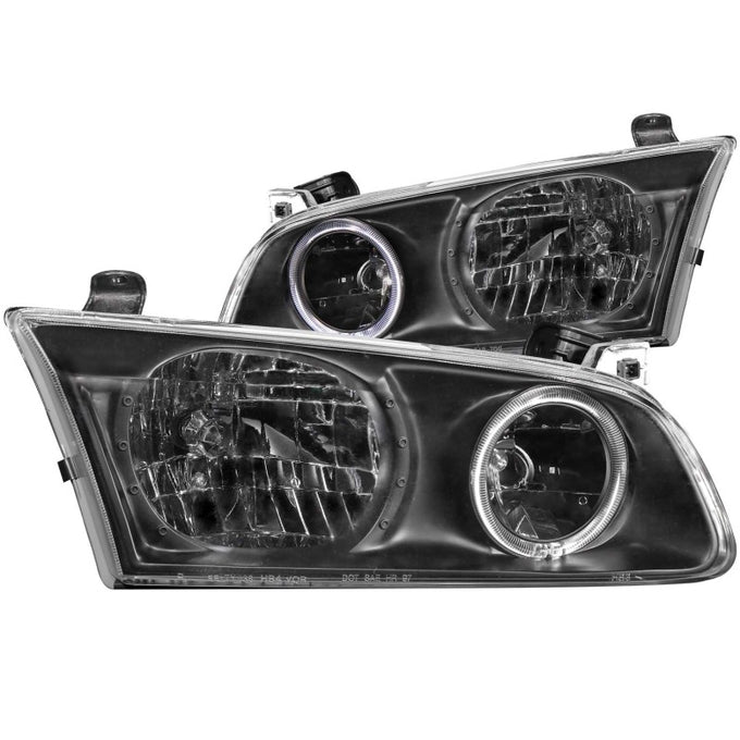 Black LED Halo Crystal Headlights <br> 00-01 Toyota Camry
