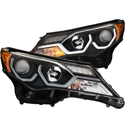 Black Projector Headlights w/Plank Style Design <br> 13-15 Toyota Rav4
