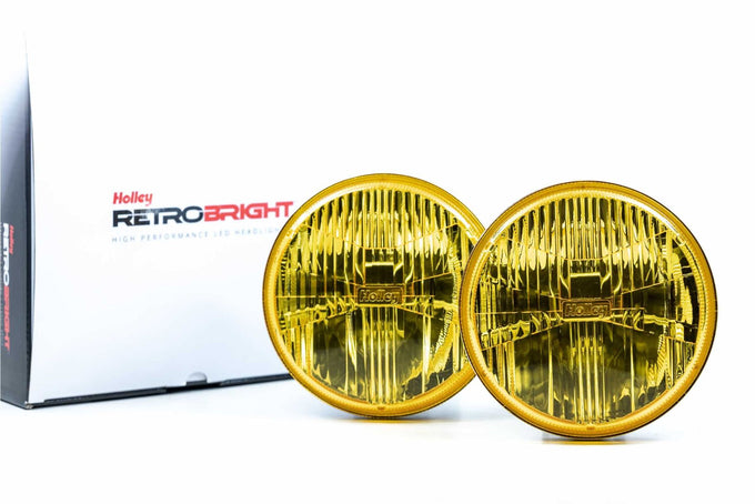 Pair of LED Headlights <br> 5.75 in. Round / H5001 H5006 (Euro Yellow£©