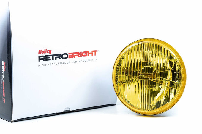 Pair of LED Headlights <br> 5.75 in. Round / H5001 H5006 (Euro Yellow£©