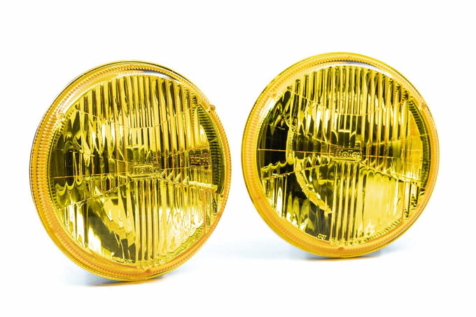 Pair of LED Headlights <br> 5.75 in. Round / H5001 H5006 (Euro Yellow£©