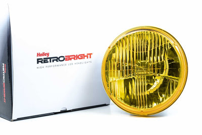 Pair of LED Headlights <br> 7 in. Round / Par56 (Euro Yellow)