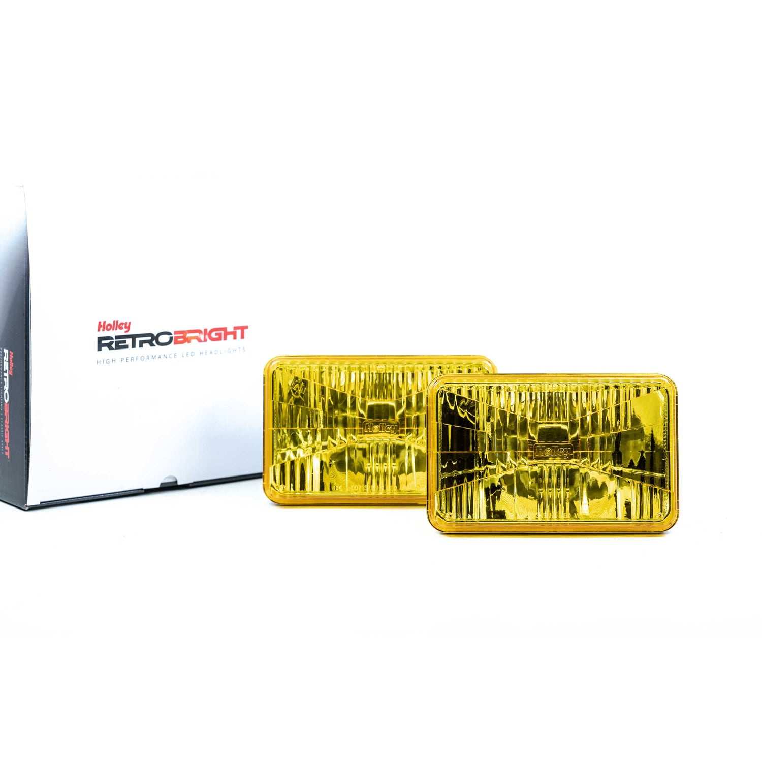 Pair of LED Headlights <br> 4 in. x 6 in. Rectangle (Yellow)