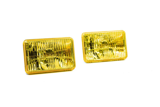 Pair of LED Headlights <br> 4 in. x 6 in. Rectangle (Yellow)