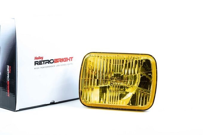 Pair of LED Headlights <br> 5x7 in. Rectangle (Euro Yellow)