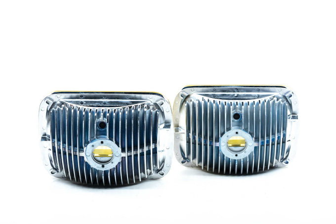 Pair of LED Headlights <br> 5x7 in. Rectangle (Euro Yellow)