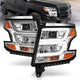 Chrome LED DRL Projector Headlights Plank Style <br> 15-20 Chevy Tahoe Suburban