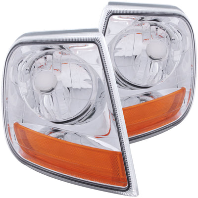 Chrome Corner Lights w/Amber Reflector<br> 97-03 Ford F-150, 97-02 Expedition