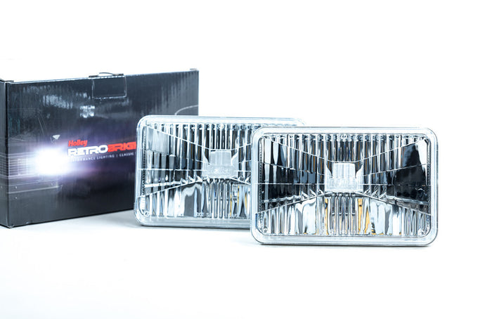 Pair of LED Headlights <br> 4 in. x 6 in. Rectangle (Modern White)