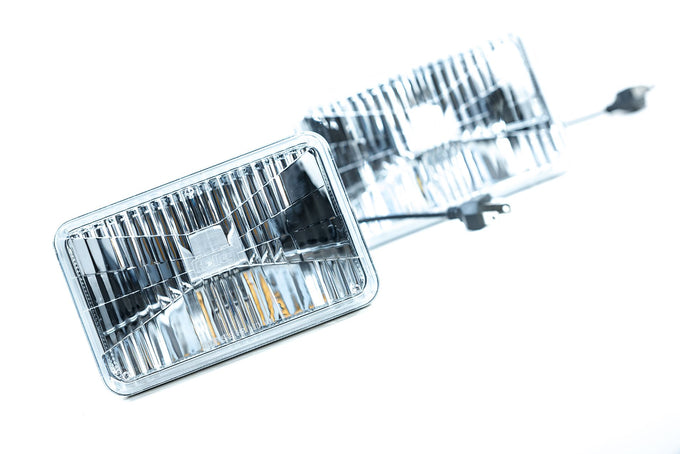 Pair of LED Headlights <br> 4 in. x 6 in. Rectangle (Classic White)