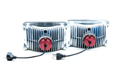 Pair of LED Headlights <br> 4 in. x 6 in. Rectangle (Modern White)