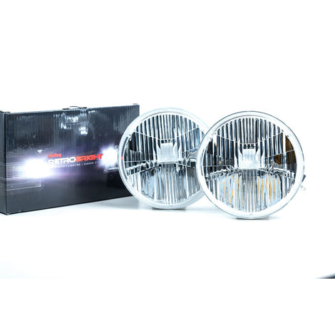 Pair of LED Headlights <br> 5.75 in. Round / H5001 H5006 (Modern White)