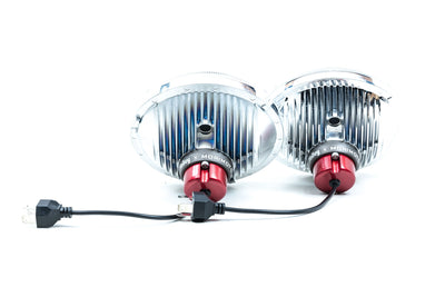 Pair of LED Headlights <br> 5.75 in. Round / H5001 H5006 (Modern White)