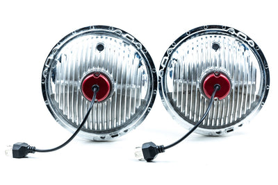 Pair of LED Headlights <br> 7 in. Round / Par56 (Classic White)