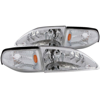 Chrome Crystal Headlights <br> 94-98 Ford Mustang