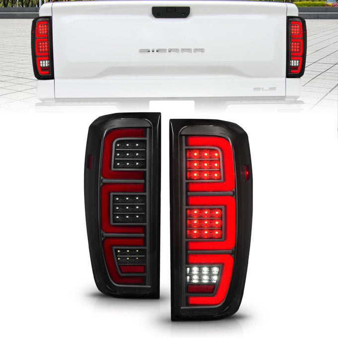 Smoke Black Full LED Bar Tail Light<br> 19-23 GMC Sierra 1500/2500HD/3500HD