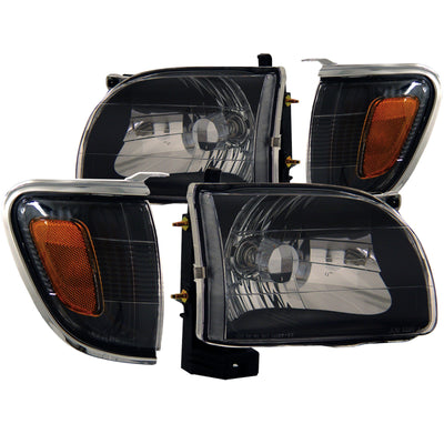 Black Crystal Headlights <br> 01-04 Toyota Tacoma