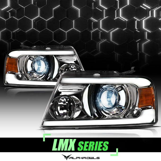 LMX Series LED Projector Headlights w/ LumenX Light Bar <br> 04-08 Ford F-150