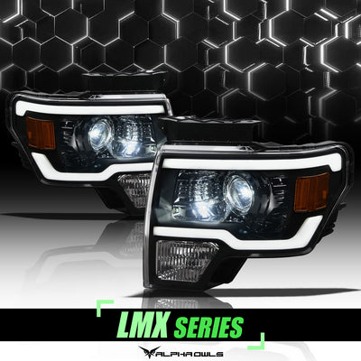 LMX Series LED Projector Headlights w/LumenX Light Bar <BR> 09-14 Ford F-150