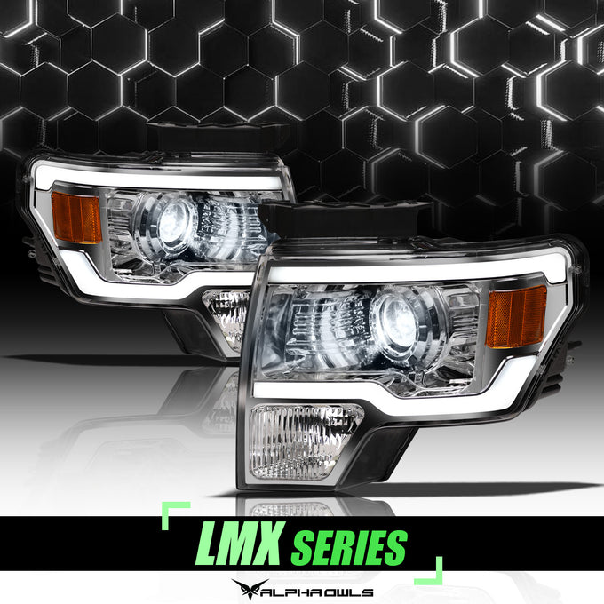 LMX Series LED Projector Headlights w/LumenX Light Bar <BR> 09-14 Ford F-150