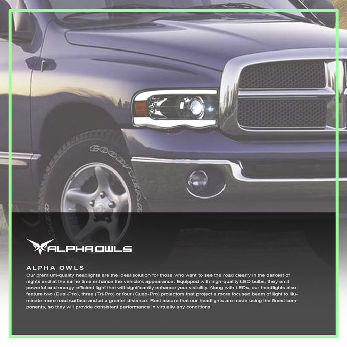 LMX Series LED Projector Headlights w/LumenX Light Bar <BR> 02-05 Dodge Ram 1500