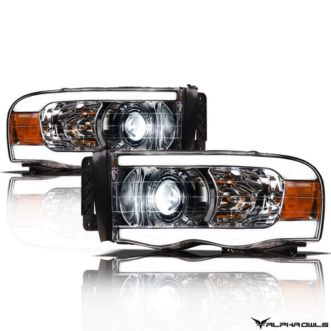 LMX Series LED Projector Headlights w/LumenX Light Bar <BR> 02-05 Dodge Ram 1500