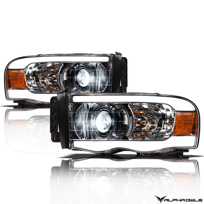 LMX Series LED Projector Headlights w/LumenX Light Bar <BR> 02-05 Dodge Ram 1500