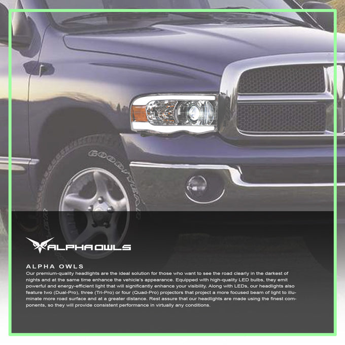 LMX Series LED Projector Headlights w/LumenX Light Bar <BR> 02-05 Dodge Ram 1500